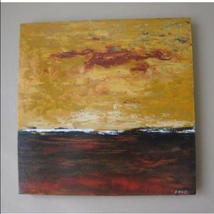 Abstract Minimalist Painting Leather Landscape